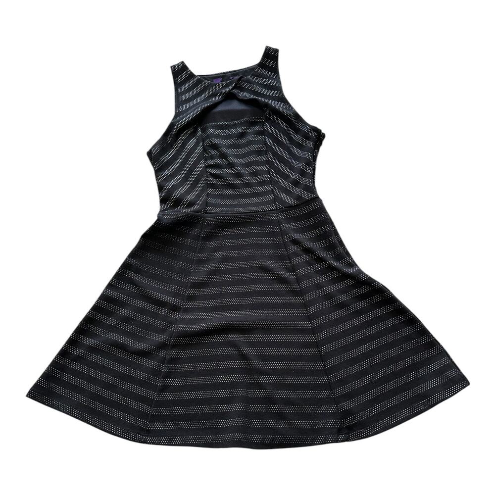 Womens Dress Size Small Black Tank Polka Dot Stripes Softgoth Business Casual